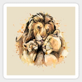 family of lion Magnet